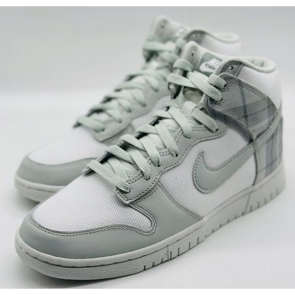 NEW Nike Dunk High SE Mint Plaid Summit White Silver DV0826-100 Mens Size Multi - Picture 1 of 7